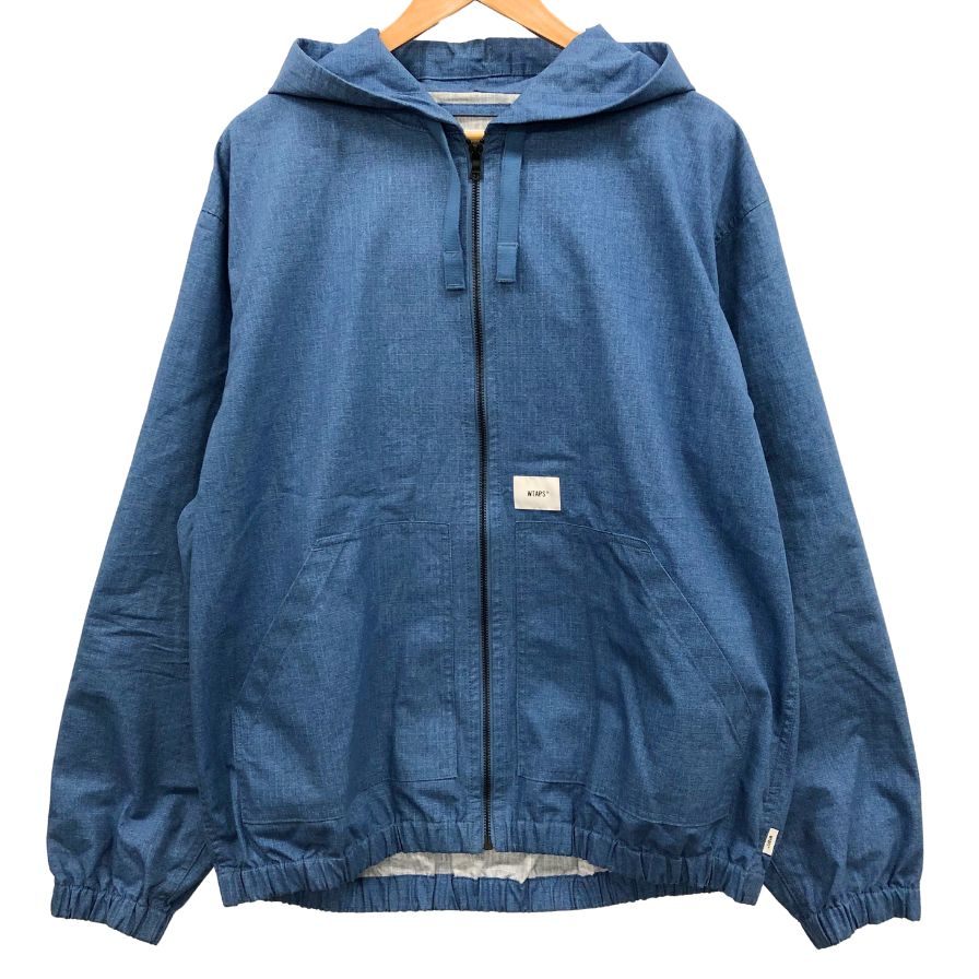 極美品◆ダブルタップス 23SS PAB JACKET RIPSTOP フーデッドジャケット ブルー メンズ サイズ2 WTAPS 【AFB22】