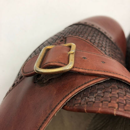 ヤンコ レザーシューズ モンクストラップ ブラウン系 メンズ サイズ7 YANKO 約25.5cm【PTM4】