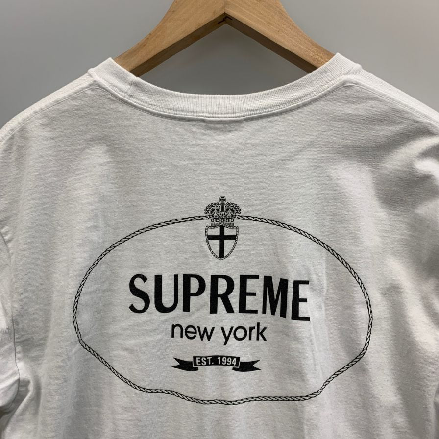極美品◆シュプリーム 24AW Tシャツ CREST TEE ホワイト メンズ サイズM Supreme 【AFB19】