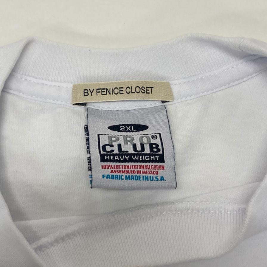 極美品◆プロクラブ Tシャツ BY FENICE CLOSET ヘビーウェイト ブラック メンズ サイズ2XL PRO CLUB 【AFB9】