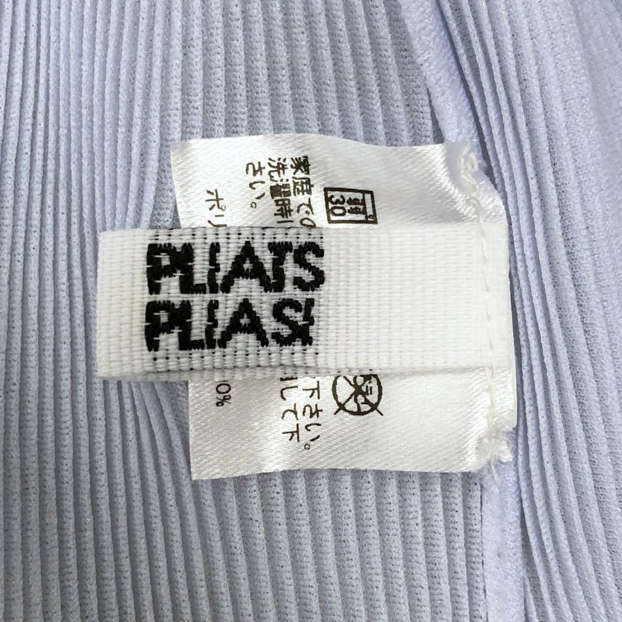 極美品◆プリーツプリーズ イッセイミヤケ カットソー PP53FK292 レディースサイズ 3 ライトブルー PLEATS PLEASE ISSEY MIYAKE 【AFB26】