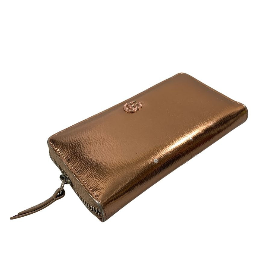 グッチ 長財布 ラウンドジップ ダブルG メタリック バイカラー 854696 GUCCI【AFI11】