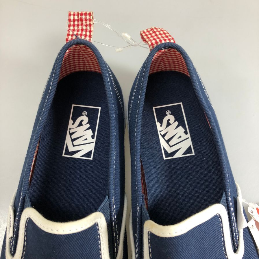 ヴァンズ スリッポン スニーカー スケート刺繍 メンズ サイズ28.5 ネイビー VANS 約28.5cm【PTM】