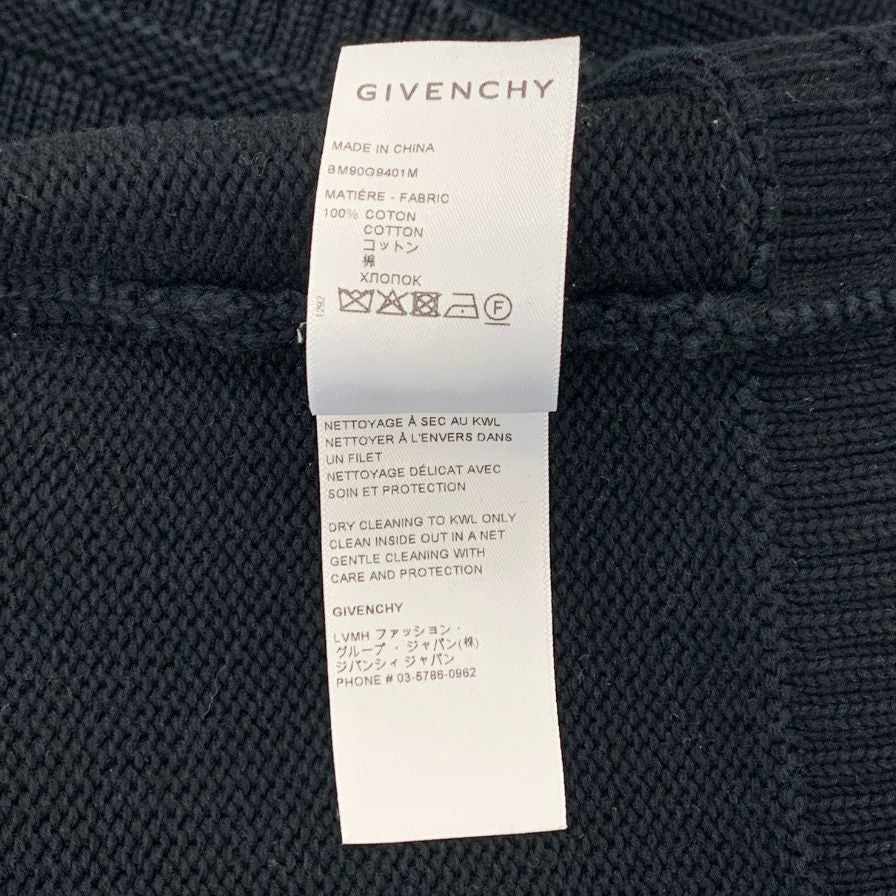 美品◆ジバンシィ セーター 現行 ロゴ4G ブラック サイズL メンズ GIVENCHY 【AFB33】