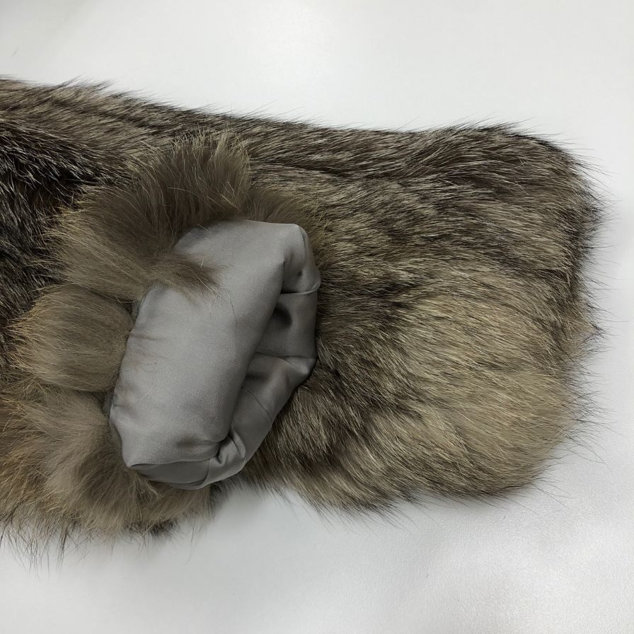 極美品◆サガフォックス ハーフコート ミンク シルバーフォックス レディース グレー系 サイズ11 SAGA FOX 【AFF23】