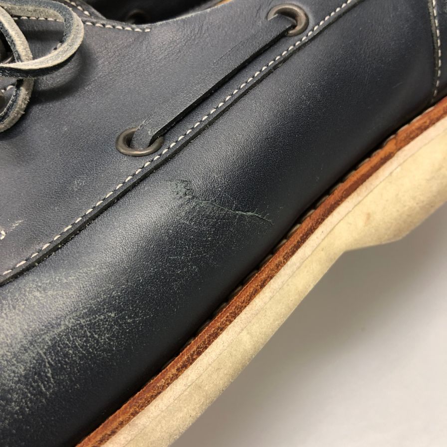 ジョンロブ ISLE デッキシューズ  2099ラスト レザー ネイビー メンズ サイズ8E JOHN LOBB 約27.0cm【AFC41-2】