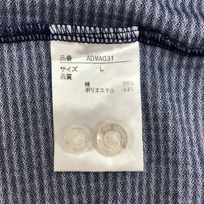 美品◆アドミラル ゴルフ ポロシャツ 刺繍 ロゴ チャック 半袖 コットン ポリエステル ゴルフウェア ブルー メンズ サイズL Admiral GOLF 【AFB18】