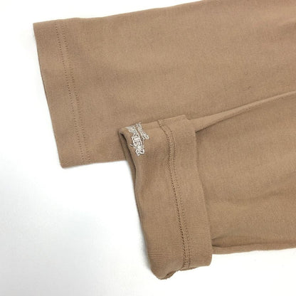 中古◆エルメス 長袖カットソー 袖口刺繍 コットン100% イタリア製 レディース サイズL ブラウン HERMES 【AFB8】