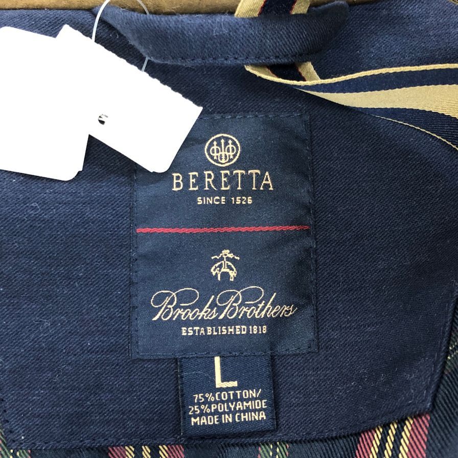 極美品◆ブルックスブラザーズ×ベレッタ ハンティングジャケット メンズ サイズL  ネイビー  Brooks Brothers x Beretta 【AFG1】