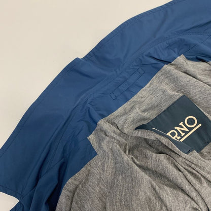 極美品◆ヘルノ フライトシリーズ ステンカラーコート ブルー メンズ サイズ50 HERNO 【AFB35】