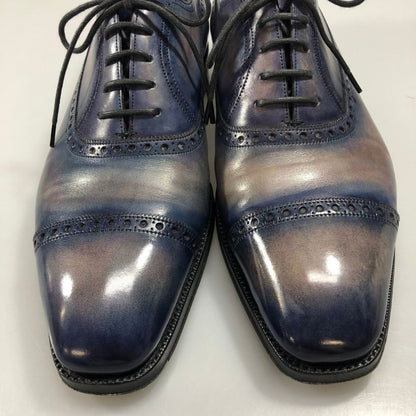 ガジアーノ&ガーリング ワーウィック セミブローグ ブルー UK7E イングランド製 GAZIANO&GIRLING 約25.5cm【AFD9-2】