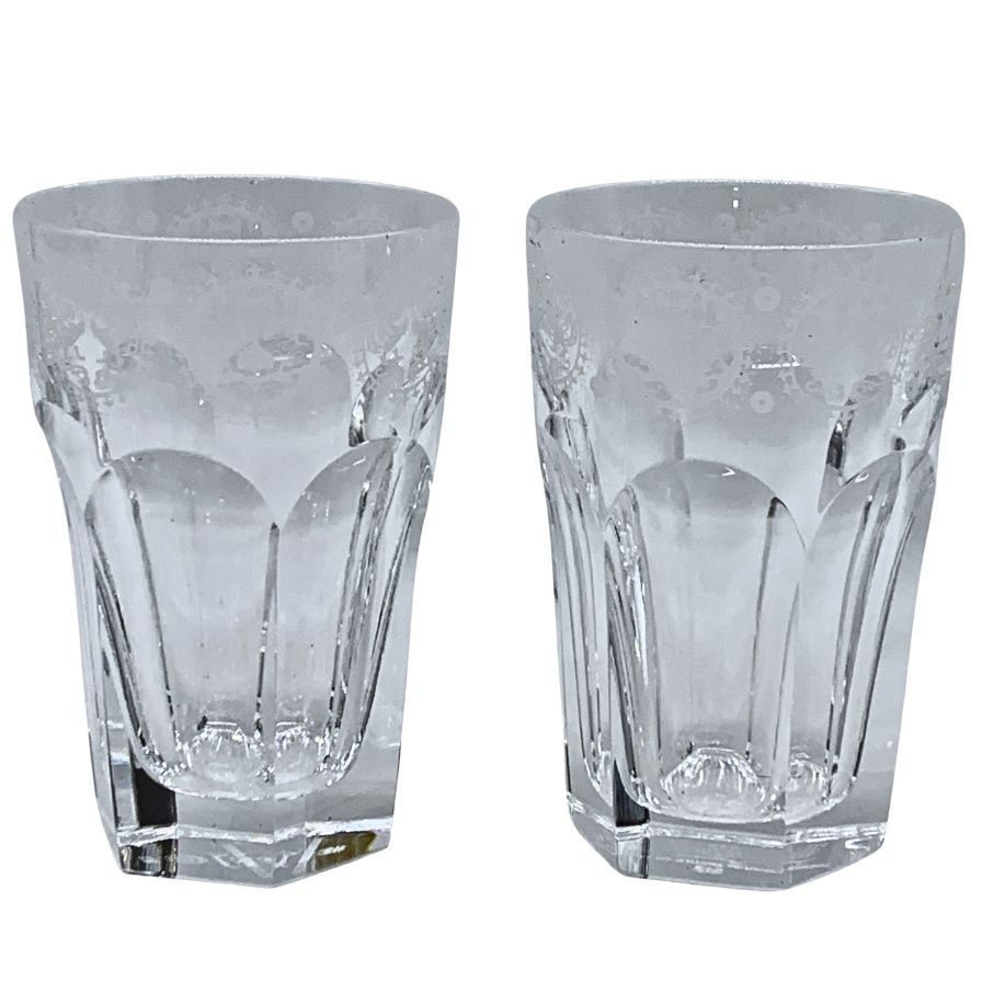 バカラ タンブラー 龍村コレクション 円紋白虎錦 アルクール 2客セット Baccarat【AFI28】【中古】