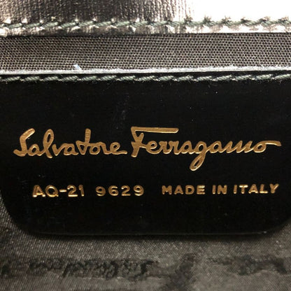 サルヴァトーレフェラガモ ショルダーバッグ AQ-21 9629 ガンチーニ チェーン ゴールド金具 レザー ブラック Salvatore Ferragamo【AFB56】
