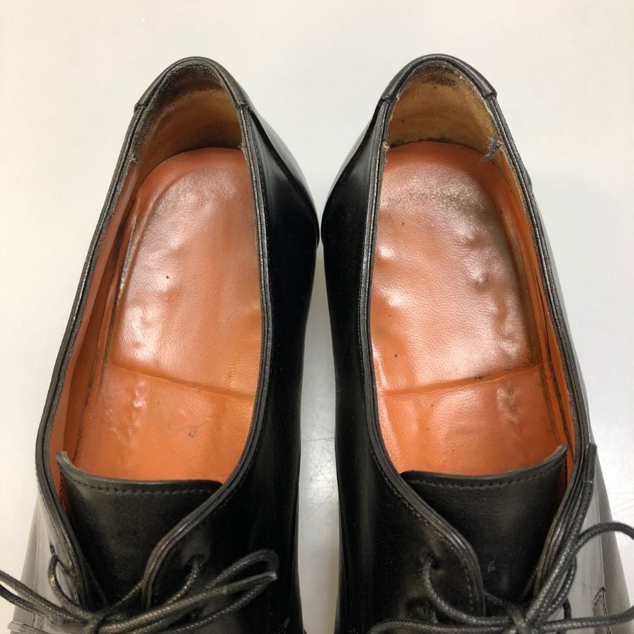 サントーニ ストレートチップ ブラック カーフ サイズUK7.5 santoni 約26.5cm【AFC33】