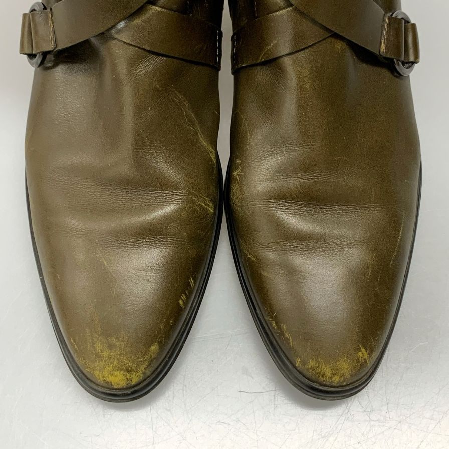 トッズ ドライビングブーツ ロングブーツ カーキ レディース サイズ38 TOD'S 約24.5cm【AFI30】