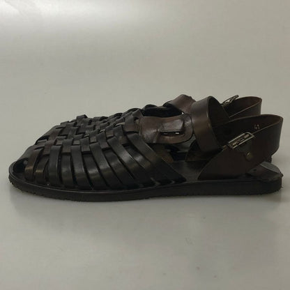 ヌオヴォニカール サンダル グルカサンダル イタリア製 バックル付 バケッタレザー ブラウン系 サイズ41 メンズ Nuovo Nicar 約26.0cm【AFC40】