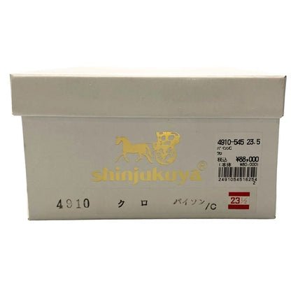 新宿屋 レザーサンダル レザー×パイソン 4910-545 ブラック 23.5cm レディース shinjukuya 約23.5cm【7-7】