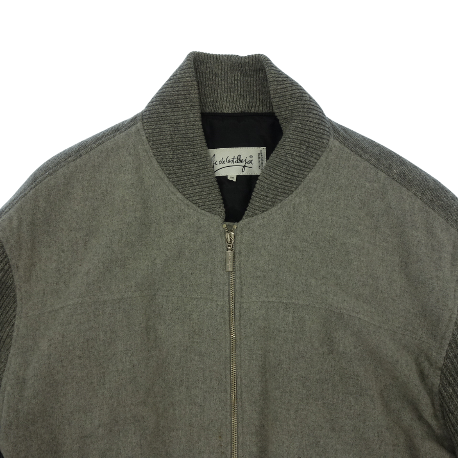 Good Condition◆Castelbajac Blouson MA-1 Filling Back Design Wool Men's Gray Size 50 Jc de Castelbajac [AFB45] 