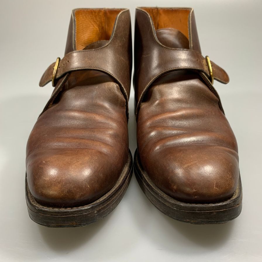 ジョンロブ バレーゼ シングルモンク アンクルブーツ ブラウン 7595ラスト サイズUK7.5E JOHN LOBB 約25.5cm【AFC46】