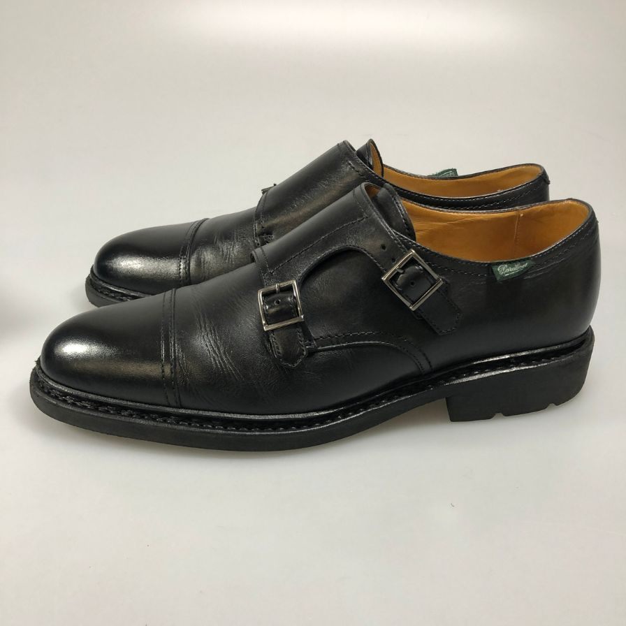 パラブーツ POE ダブルモンク ブラック サイズUK9 PARABOOT ビジネスシューズ 約27.5cm【LA】【中古】