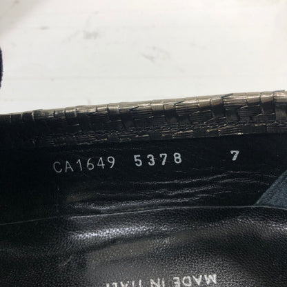 ドルチェ＆ガッパーナ ローファー CA1649 5378 レザー シルバー サイズ7 メンズ DOLCE&GABBANA 約26.0cm【AFC35】