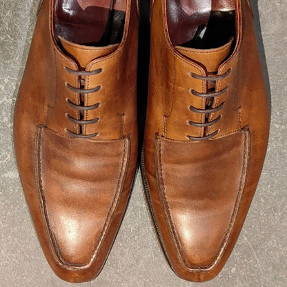 クロケット＆ジョーンズ レザーシューズ クラレンドン Uチップ カーフ ブラウン サイズUK7E CROCKETT&JONES ビジネスシューズ 約25.5cm【LA】【中古】