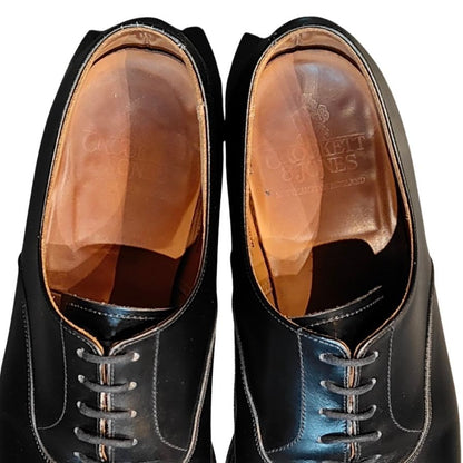 クロケット&ジョーンズ レザーシューズ 内羽根 ストレートチップ コノート 236ラスト メンズ ブラック サイズ9E CROCKETT&JONES CONNAUGHT ビジネスシューズ 約27.5cm【LA】【中古】