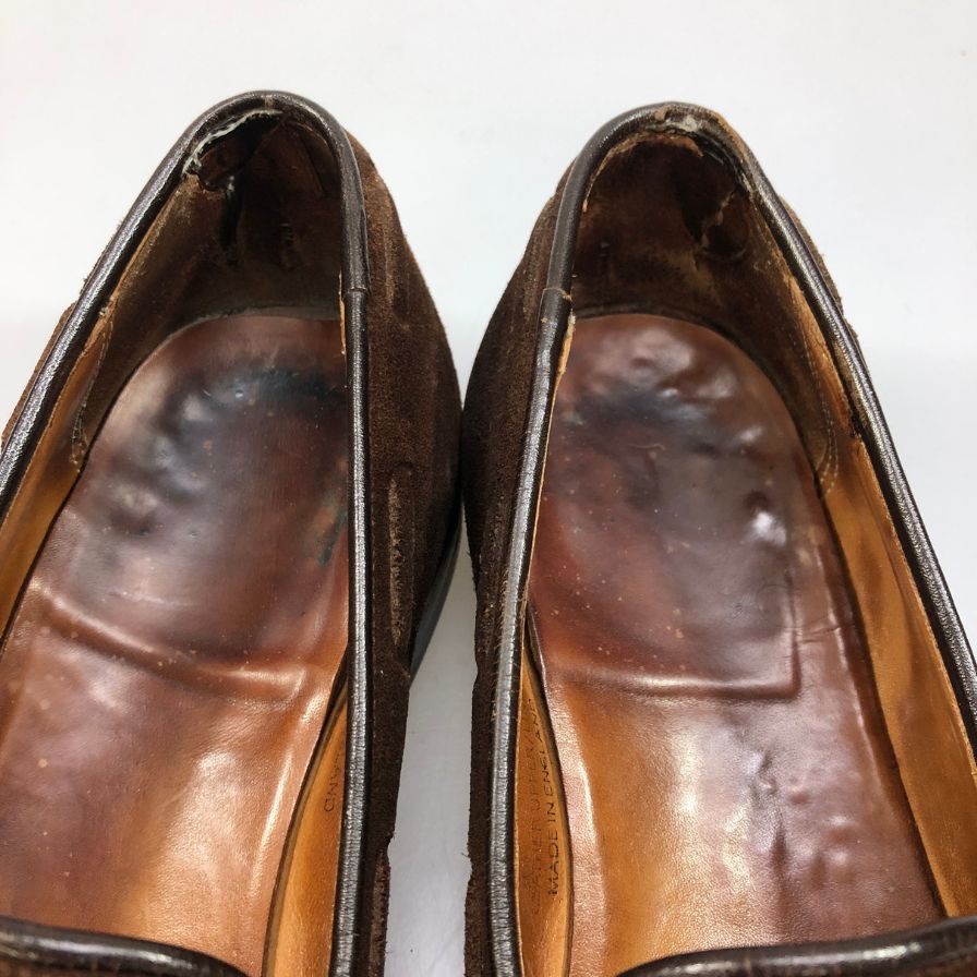 クロケット&ジョーンズ スエード タッセルローファー 6212-3095-01 ブラウン サイズ6E メンズ 革靴 CROCKETT&JONES CAVENDISH3 ローファー 約24.5cm【LA】【中古】
