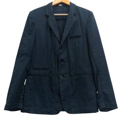美品◆ラフシモンズ 3つボタン 3Bジャケット コットン メンズ ネイビー サイズ50 RAF SIMONS 【AFA15】