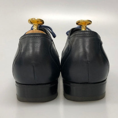 エンツォ ボナフェ プレーントゥ スエード レザーコンビ メンズ サイズ8 ネイビー Enzo Bonafe 約26.0cm【AFC3】