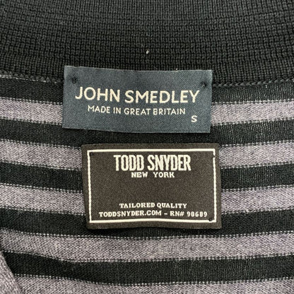 中古◆ジョンスメドレー×トッドスナイダー ニットポロ ブラック×グレー サイズS JOHN SMEDLEY×TODD SNYDER 【AFB19】