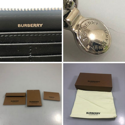 バーバリー ラウンドファスナー PVC×レザー 長財布 チェック柄 BURBERRY【AFB55】