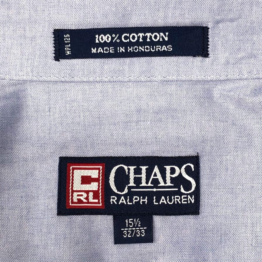 チャップス ボタンダウンシャツ 長袖 ブルー メンズ サイズ15.5 CHAPS【LA】