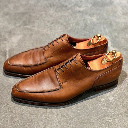 クロケット＆ジョーンズ レザーシューズ クラレンドン Uチップ カーフ ブラウン サイズUK7E CROCKETT&JONES ビジネスシューズ 約25.5cm【LA】【中古】
