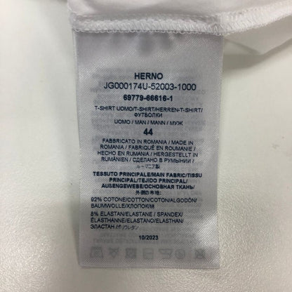 美品◆ヘルノ クルーネック コットン シャツ メンズ サイズ 44 ホワイト HERNO 【AFB38】