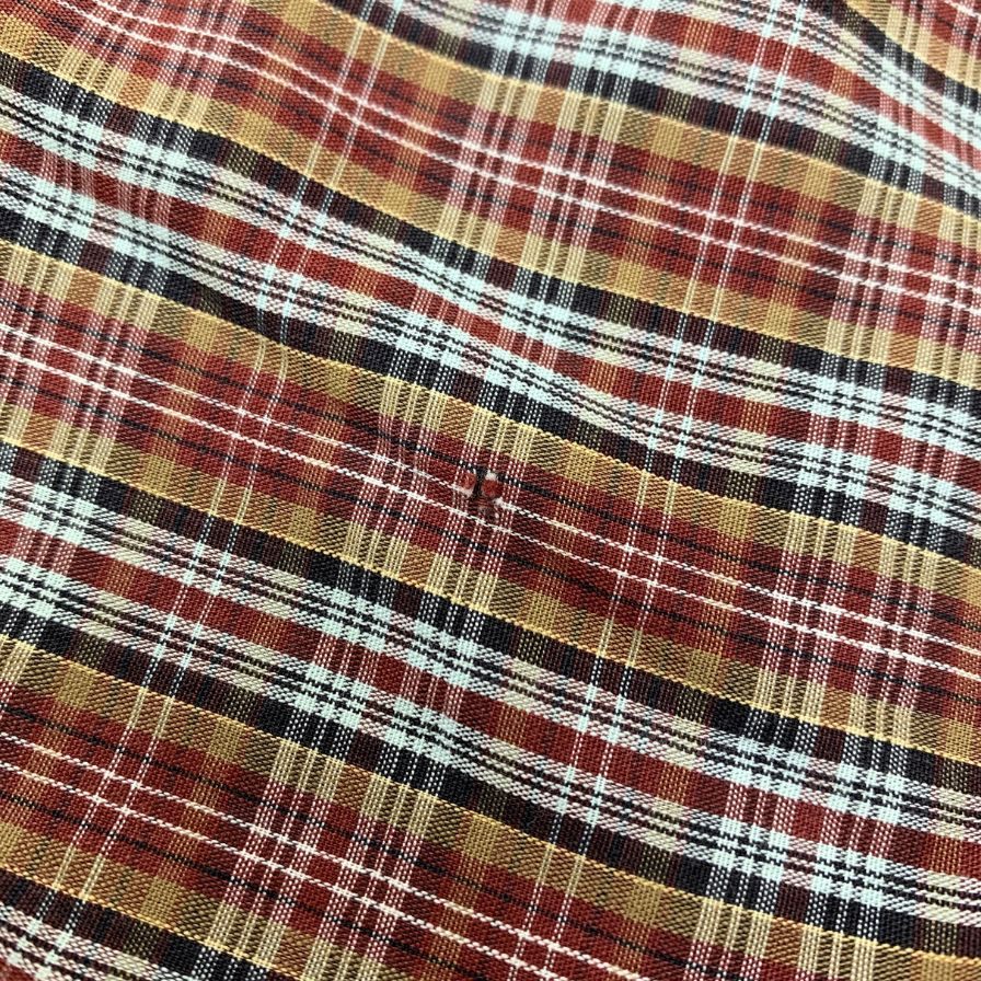 中古◆アロー 開襟シャツ 半袖 チェック コットン USA製 メンズ サイズ15-15 1/2 ARROW 【AFB27】