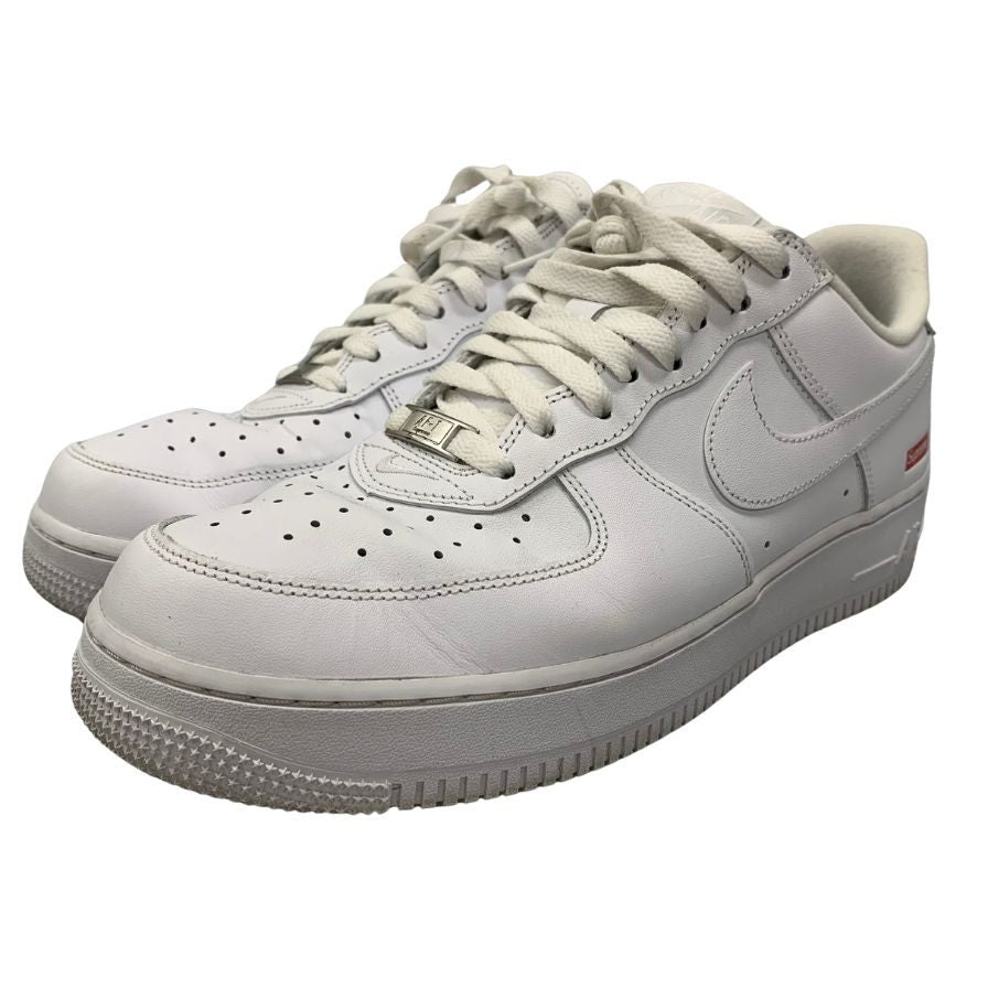 美品◆ナイキ × シュプリーム スニーカー エアフォース1 CU9225-100 ホワイト メンズ 28cm NIKE×Supreme AIR FORCE 1 LOW【AFD14】