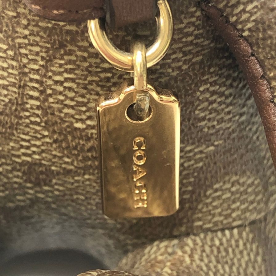 コーチ チャーム シグネチャー ベア バッグチャーム キーホルダー ブラウン系 COACH【AFI9】【中古】
