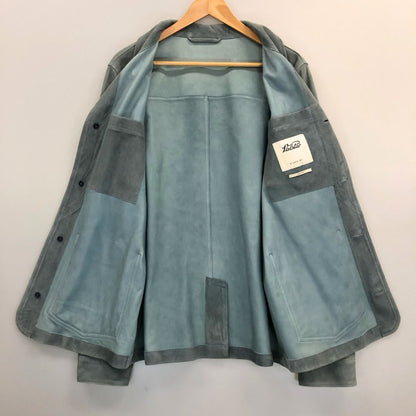 中古◆バルスター ヴァルスター 5B レザー シャツジャケット スエード ラム イタリア製 メンズ サイズ48 グリーン Valstar 【AFB17】