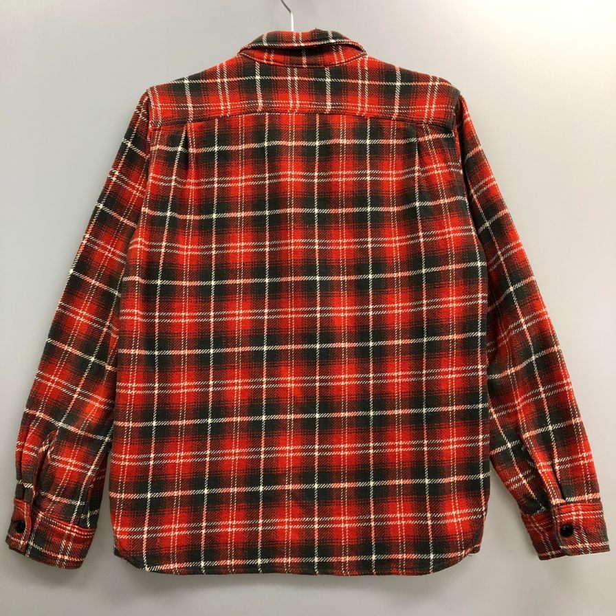 極美品◆ファイブブラザー ネルシャツ USA製 チェック柄 赤系 コットン 復刻版想定 メンズ サイズM FIVE BROTHER 【AFA9】