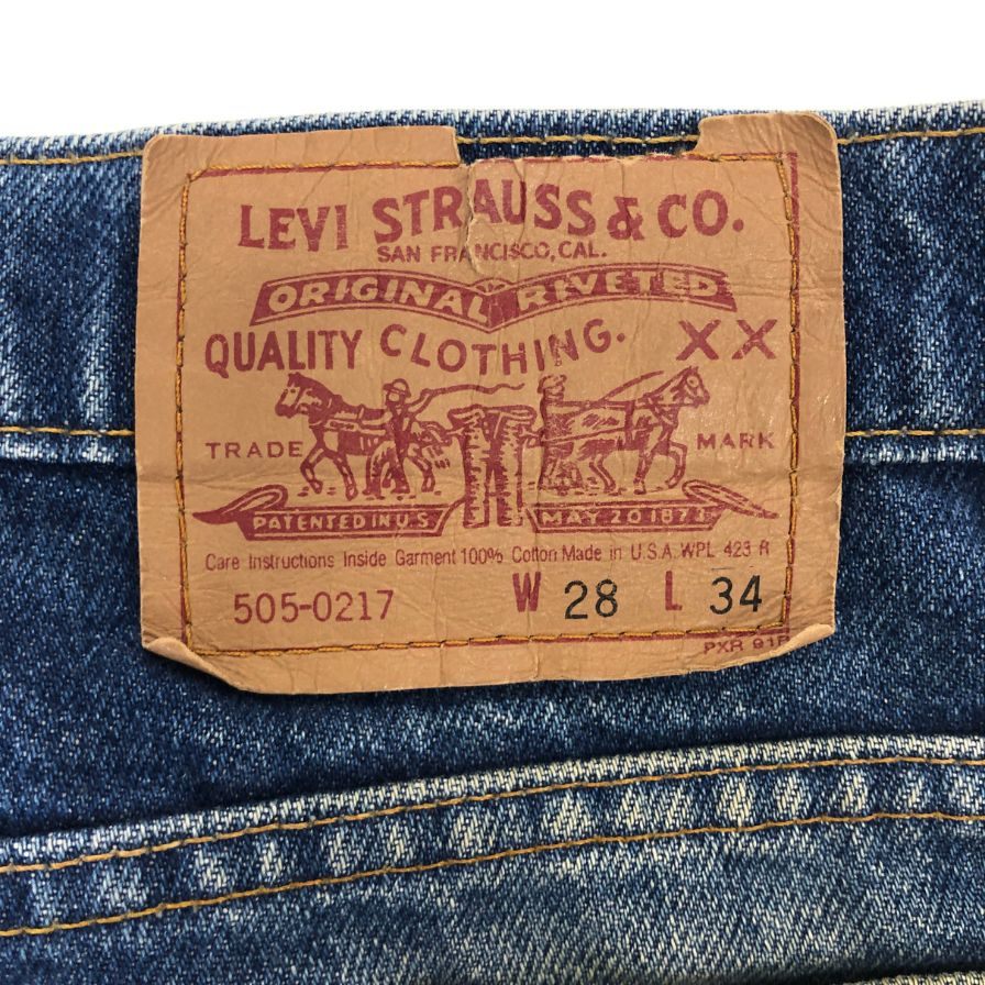 リーバイス デニムパンツ 505 90年代 USA製 ボタン裏525 インディゴ メンズ サイズ W28 L34 LEVI’S 【AFB51】