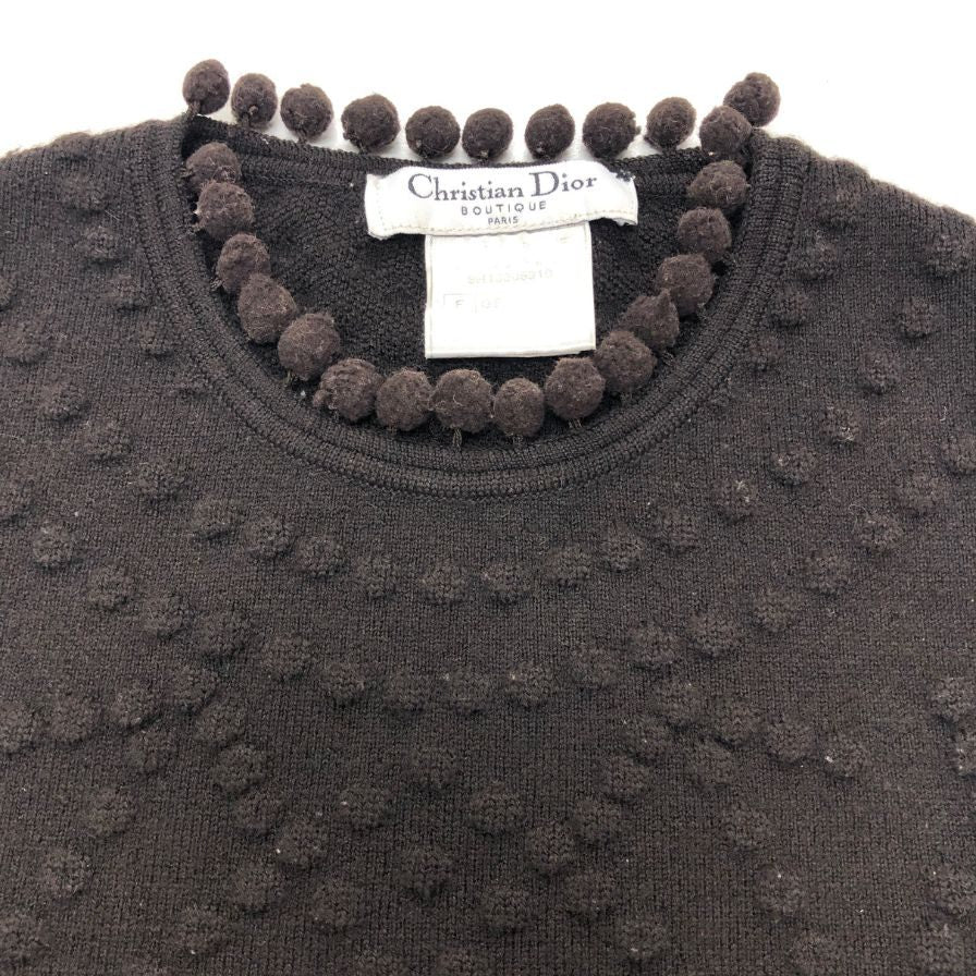 中古◆クリスチャンディオール ブティック ジョンガリアーノ期 ニットセットアップ ウール レディース ブラウン サイズ４Christian Dior 【AFB11】