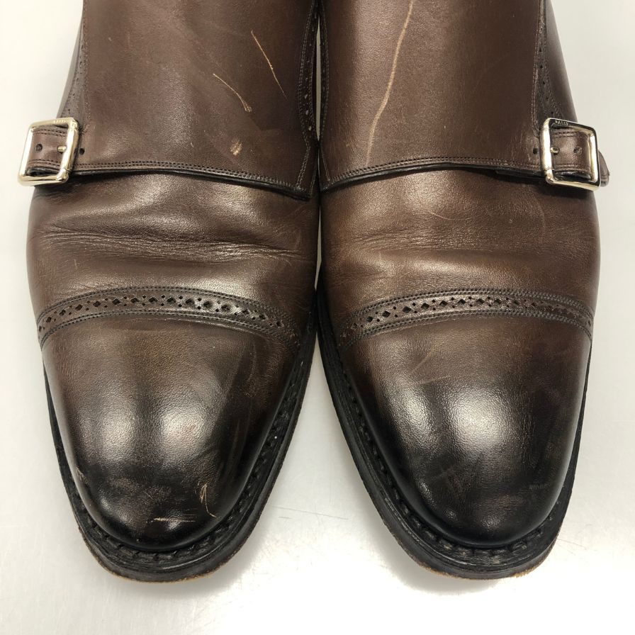 バリー ダブルモンクシューズ SCARDINO グッドイヤー製法 ダークブラウン メンズ サイズUS7 BALLY 約25.0cm【AFC36】