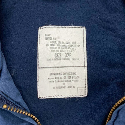 美品◆アメリカ軍 U.S.NAVY ユーティリティ ライナージャケット 1983年製 ワッペン付き ネイビー サイズ32R メンズ 【AFB6】