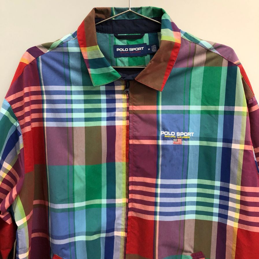 中古◆ラルフローレン ポロスポーツ 国内正規 スイングトップ マドラスチェック ブルゾン メンズ サイズM マルチカラー  RALPH LAUREN POLO SPORTS 【AFB34】