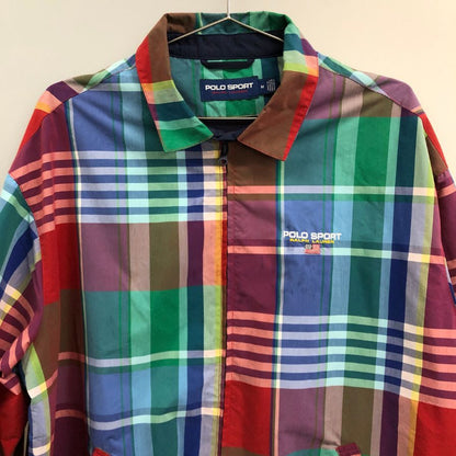 中古◆ラルフローレン ポロスポーツ 国内正規 スイングトップ マドラスチェック ブルゾン メンズ サイズM マルチカラー  RALPH LAUREN POLO SPORTS 【AFB34】