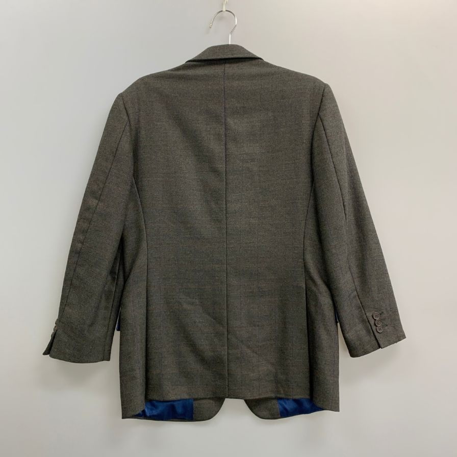 中古◆エトロ 3Bジャケット 肩パッド イタリア製 カシミア混 メンズ サイズ48 グレー ETRO 【AFB28】