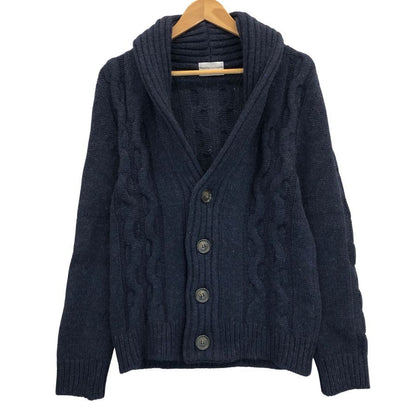 美品◆セッテフィーリカシミア ウールカシミヤショール ユニセックス サイズ 44 ネイビー Settefili Cashmere 【AFB10】