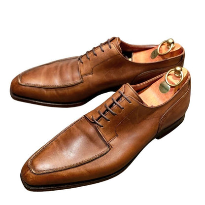 クロケット＆ジョーンズ レザーシューズ クラレンドン Uチップ カーフ ブラウン サイズUK7E CROCKETT&JONES ビジネスシューズ 約25.5cm【LA】【中古】