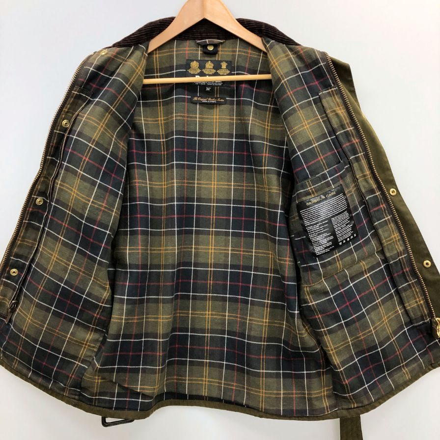 美品◆バブアー 18AW オイルドジャケット インターナショナル カーキ メンズ サイズ34 Barbour SL INTERNATIONAL 【AFB42】
